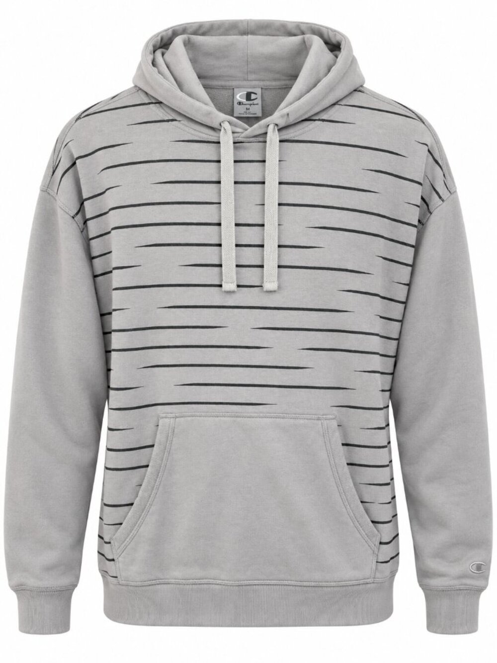 Champion Global Explorer Brushstroke Hoodie Gray Black Pullover Men's M